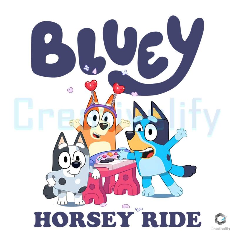 Bluey Friends Cartoon Horsey Ride SVG File