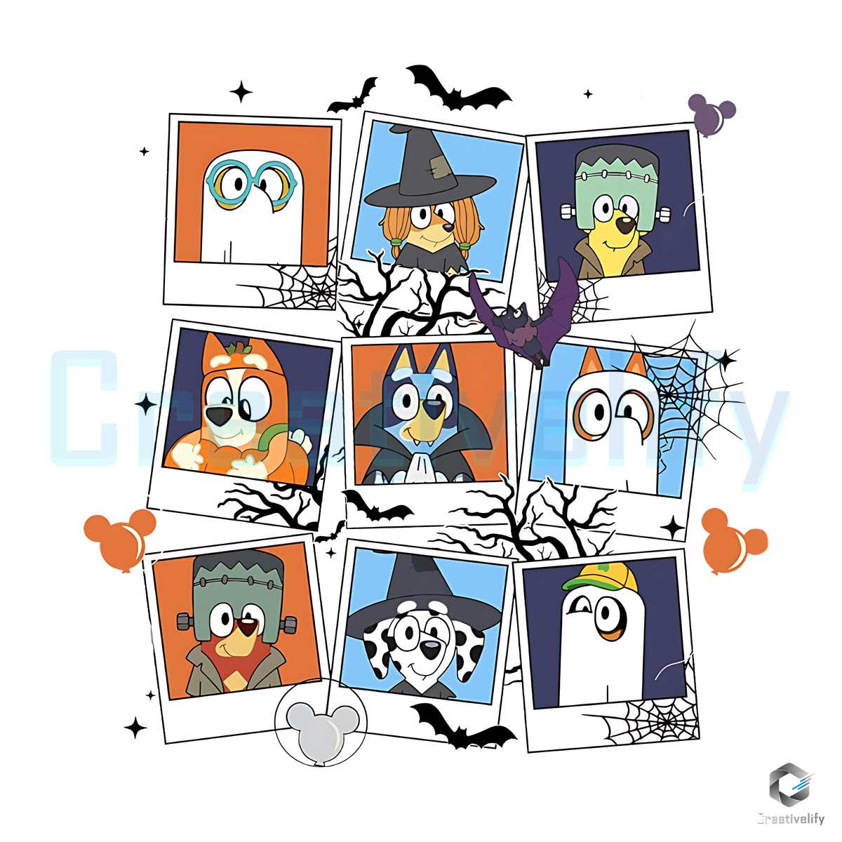Bluey And Friend Halloween SVG Bluedog Spooky Digital File - CreativeLify