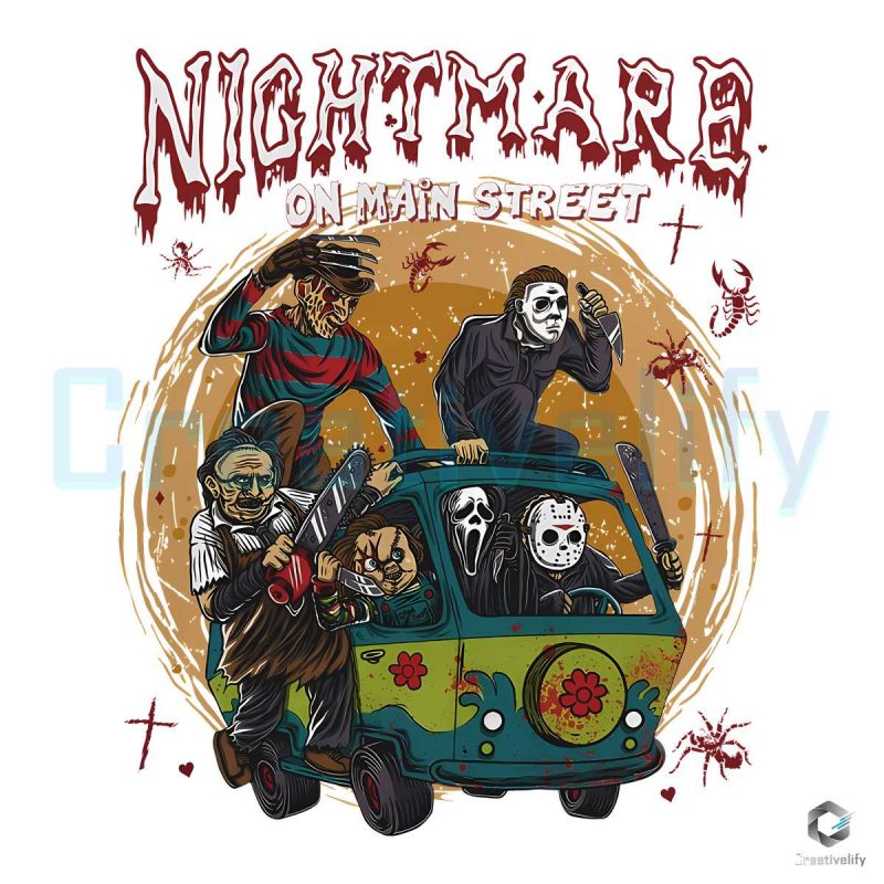 Nightmare On Main Street Horror PNG File Digital