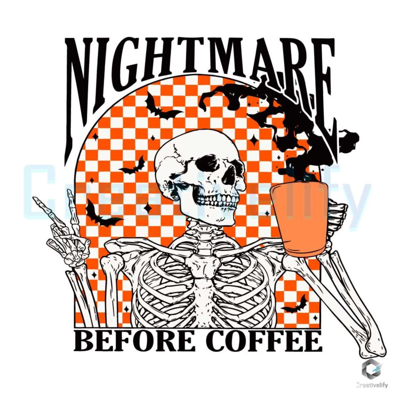 Free Nightmare Before Coffee Skeleton SVG