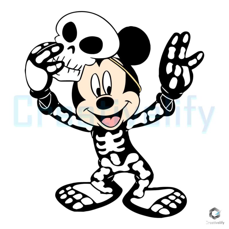 Free Mickey Skeleton Halloween SVG Cricut File