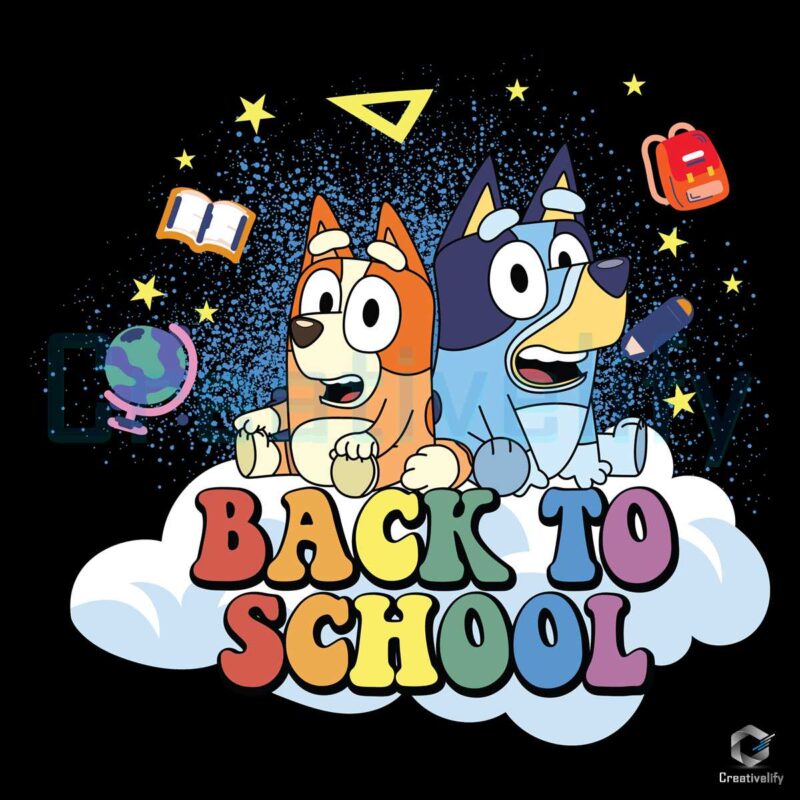 Bluey Cartoon Back To School SVG File