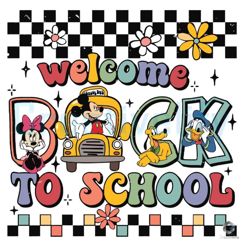 Mickey And Friends Welcome To School SVG