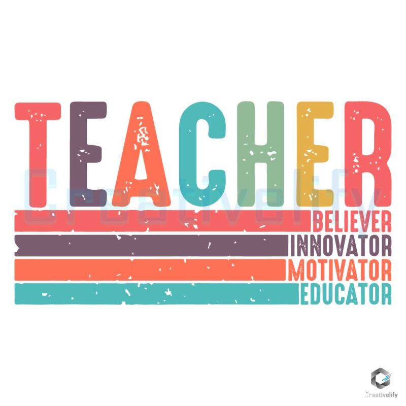 Teacher Believer Innovator Motivator SVG