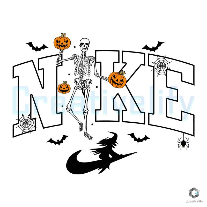 Nike Skeleton Pumpkin Halloween SVG File