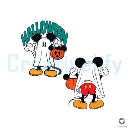 Mickey Ghost Pumpkin Halloween SVG