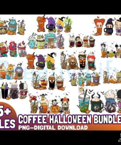 15 Halloween Coffee Png Bundle Files Digital Download