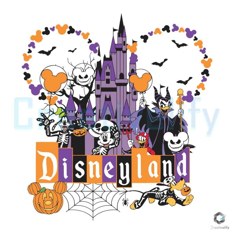 Disneyland Skeleton Halloween Castle SVG