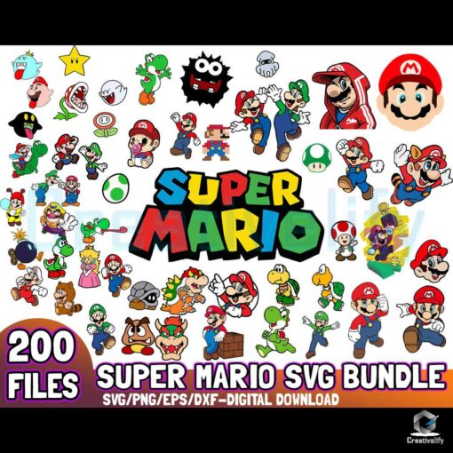 200-files-super-mario-svg-bundle