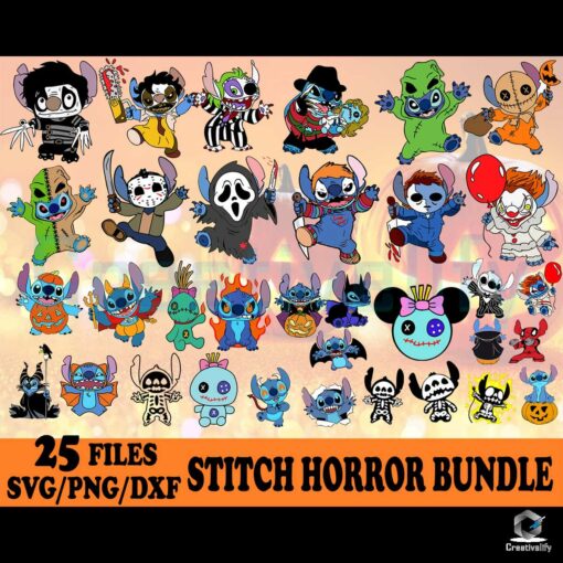 25 Files Stitch Bundle Horror SVG Design
