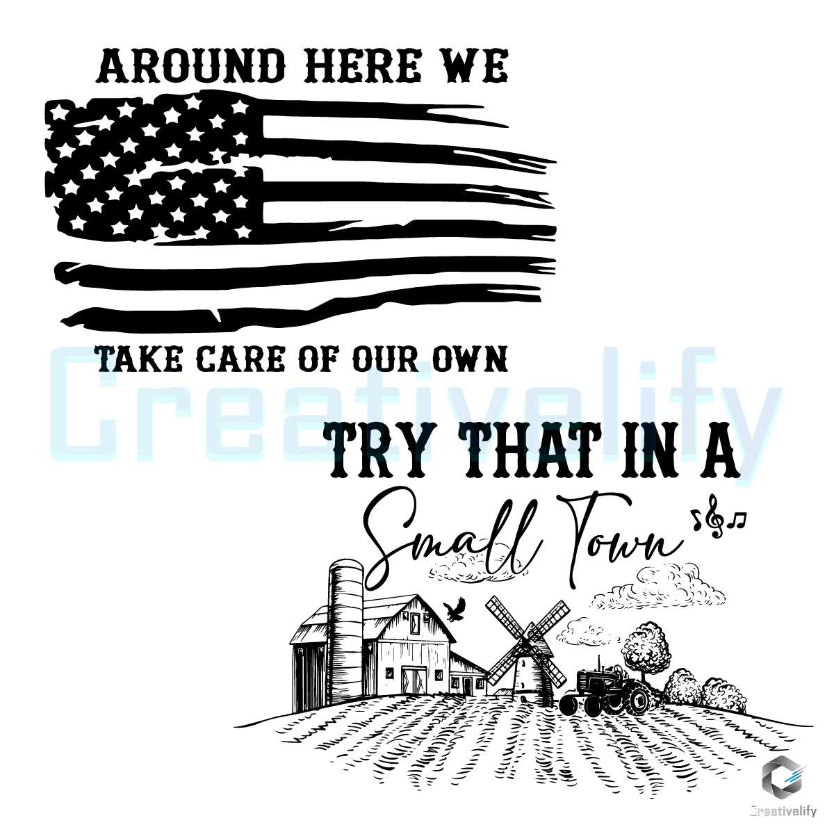 Free Try That In A Small Town Country Music SVG Bundle File - CreativeLify