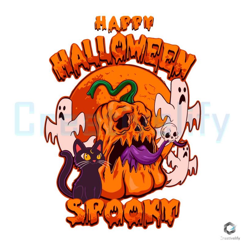 Spooky Halloween Horror Pumpkin SVG File