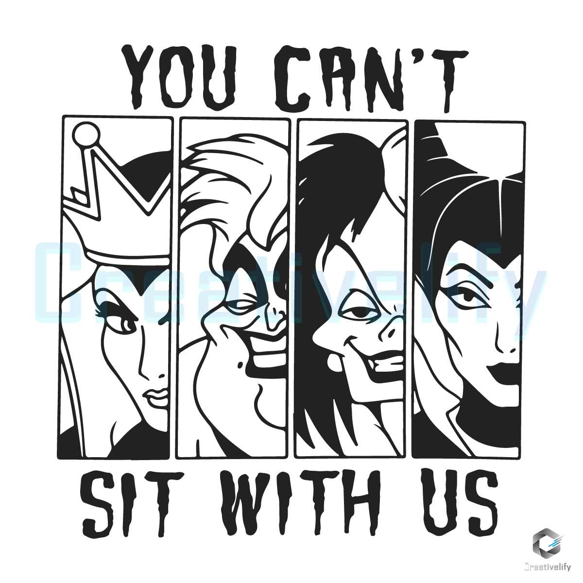 You Cant Sit With Us Disney Halloween Witches SVG - CreativeLify