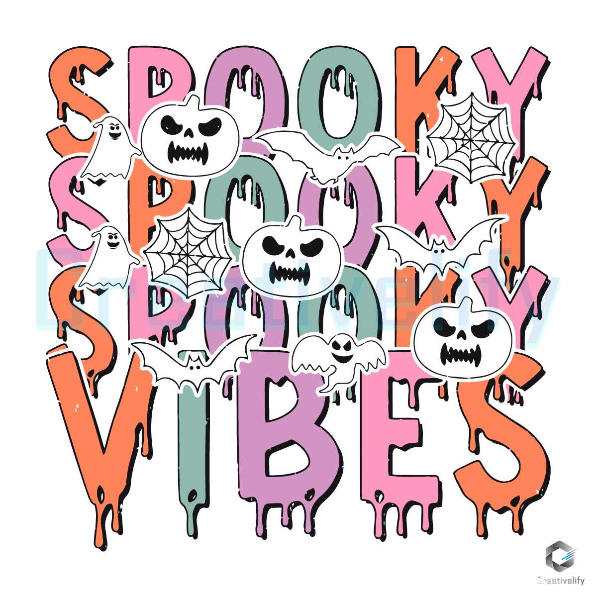 Retro Spooky Vibes SVG Halloween Spooky Season File - CreativeLify