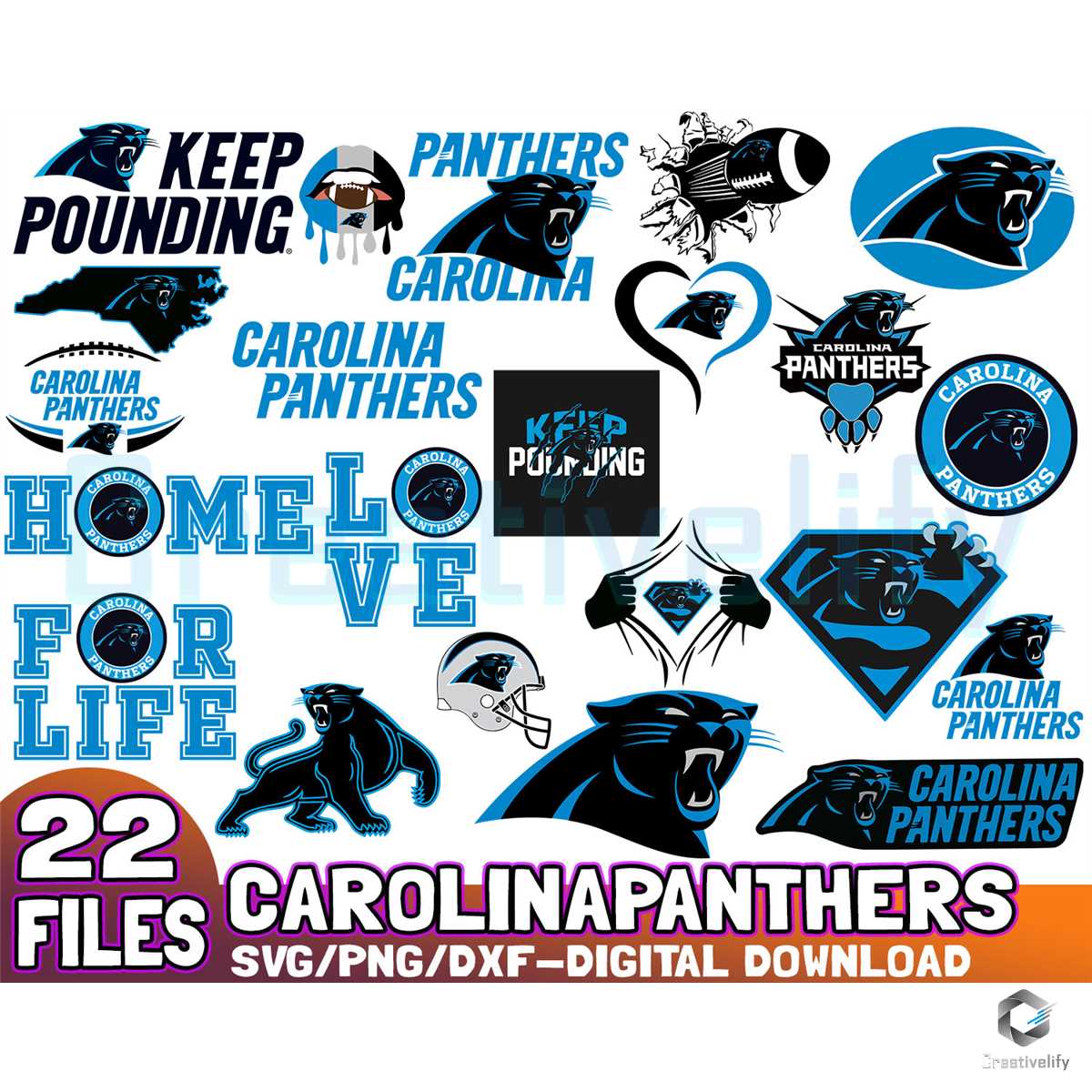 Carolina Panthers Svg Bundle Instant Download - CreativeLify