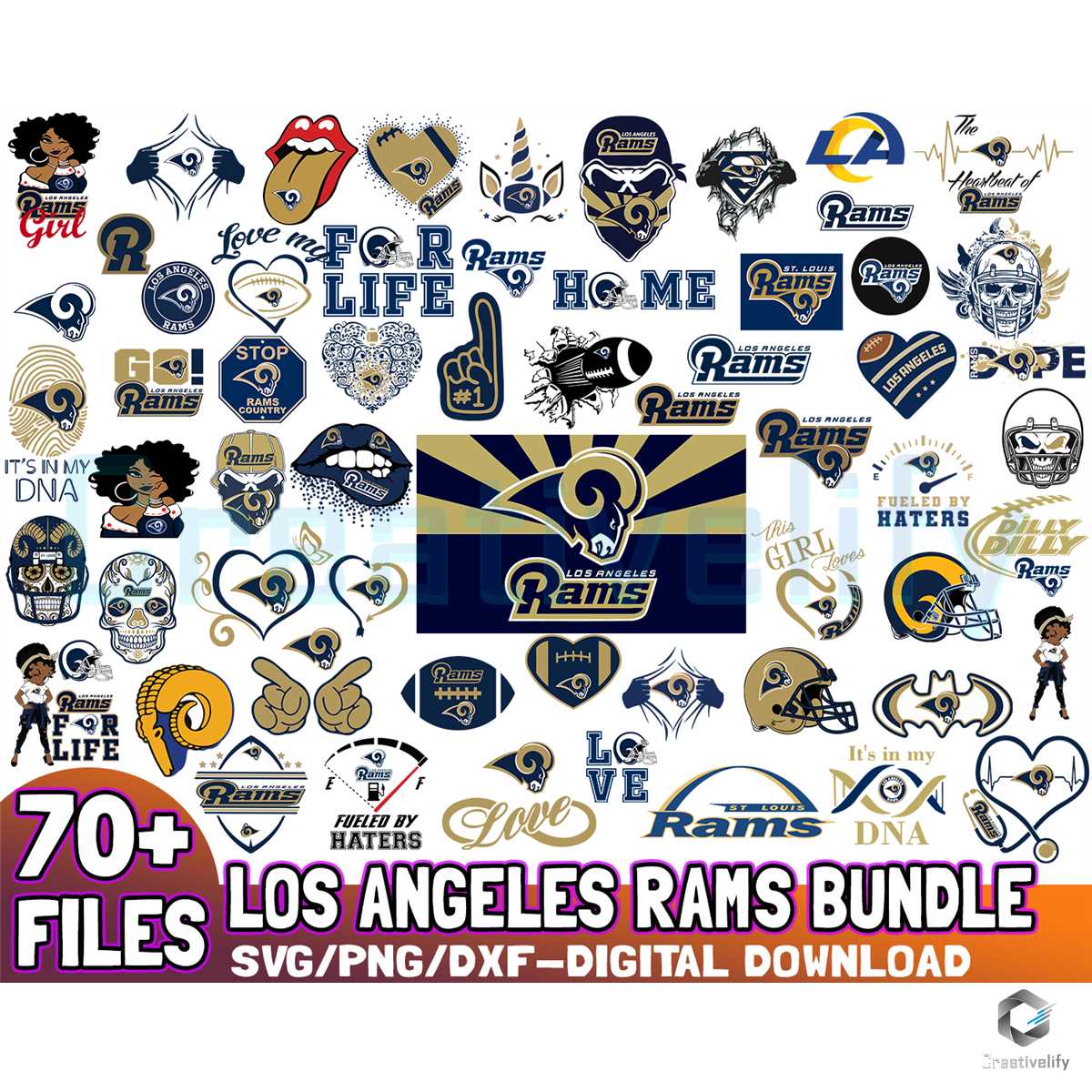 LOS ANGELES RAMS SVG FILE BUNDLE