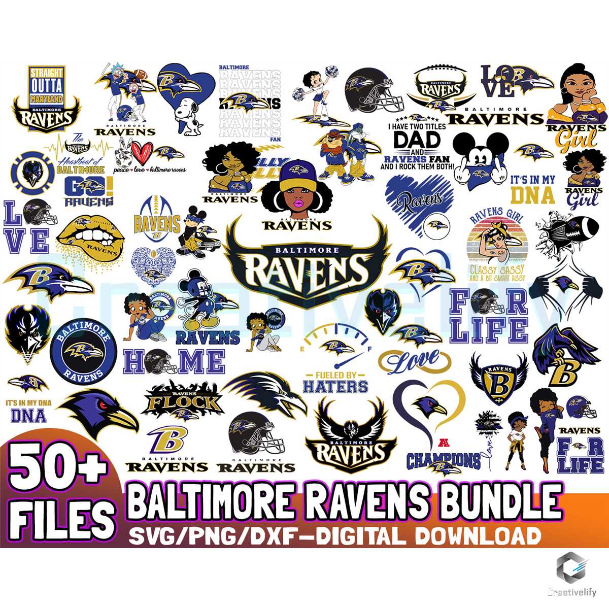 Baltimore Ravens Svg Bundle Files For Cricut - CreativeLify