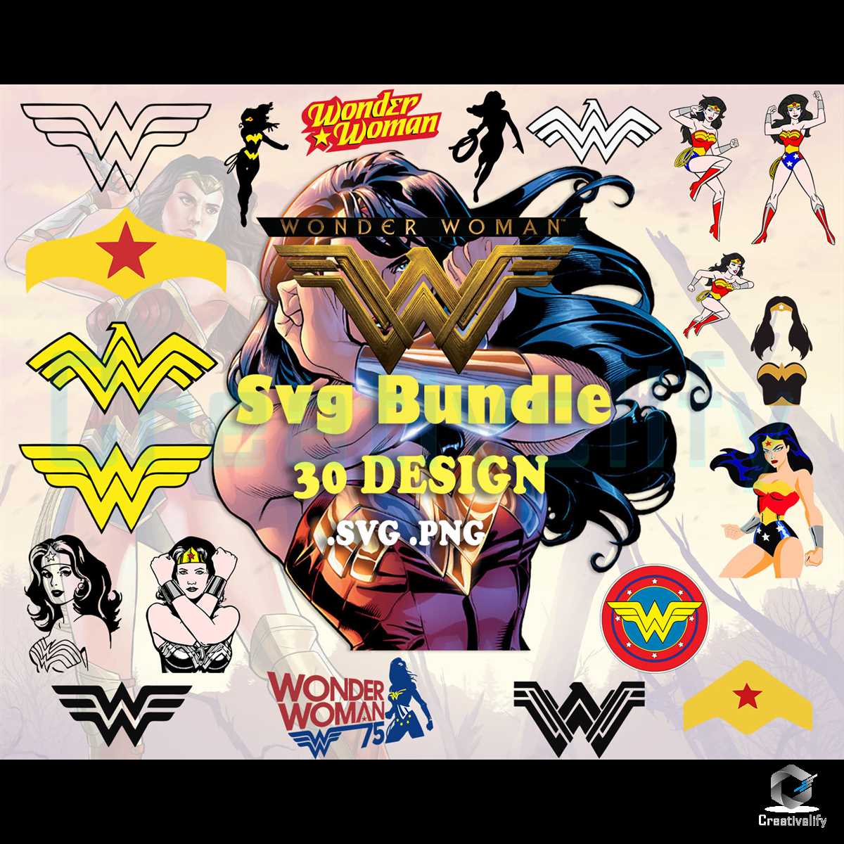 Wonder Woman SVG Bundle Cut files - CreativeLify