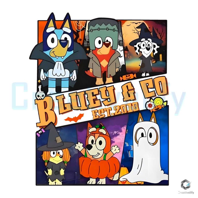 Bluey Dog And Friends Co Since 2018 PNG File