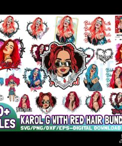 50-files-karol-g-with-red-hair-png-digital-file