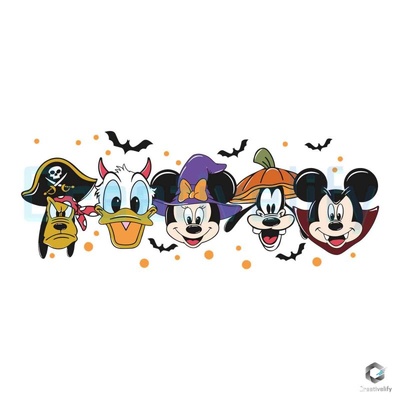 Mickey And Friend Face Halloween SVG File