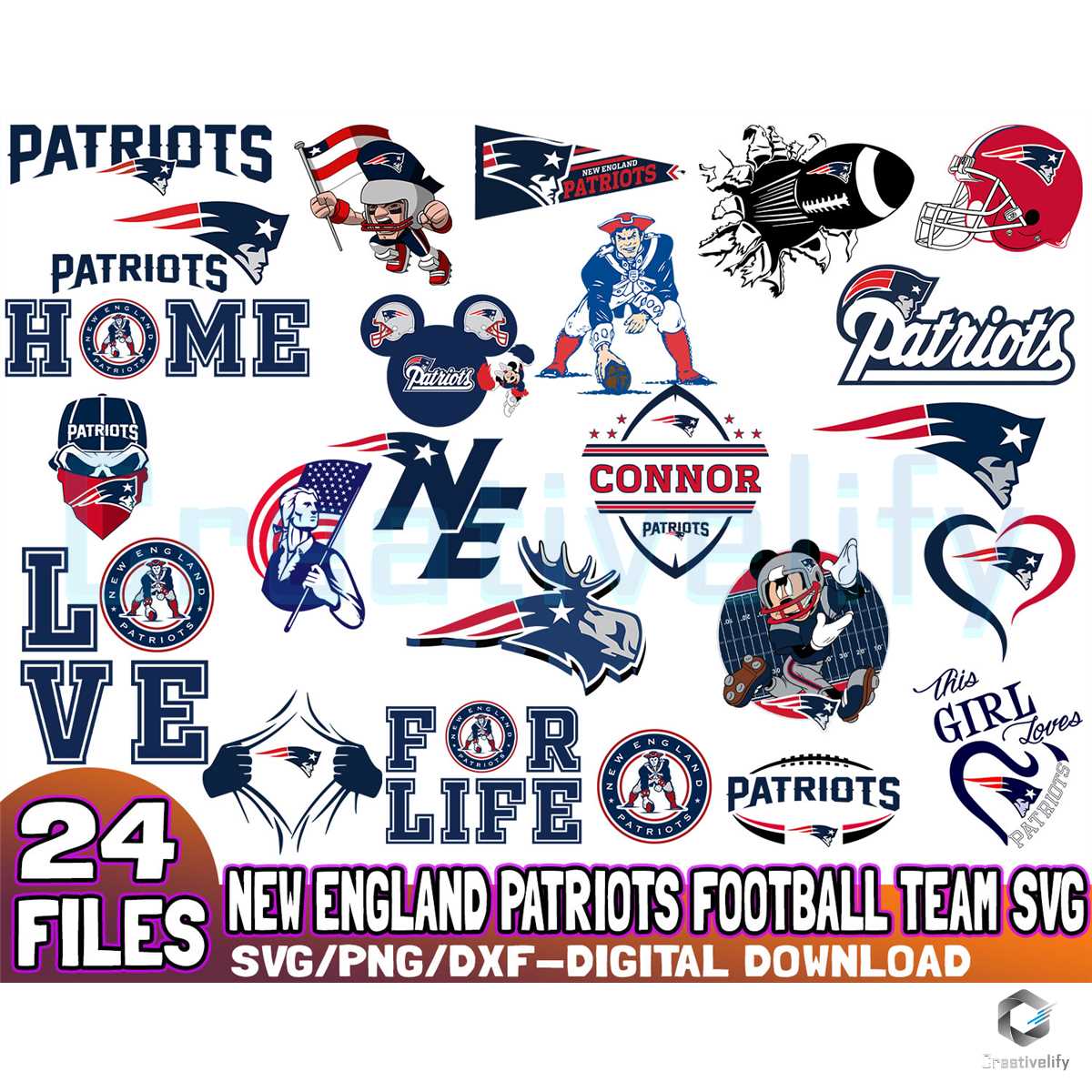 Connor Patriots Logo Football SVG, Patriots Football Team