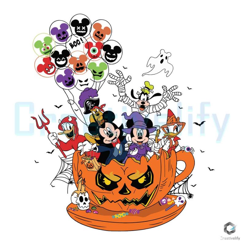 Mickey Coffee Cup Halloween SVG File For Cricut