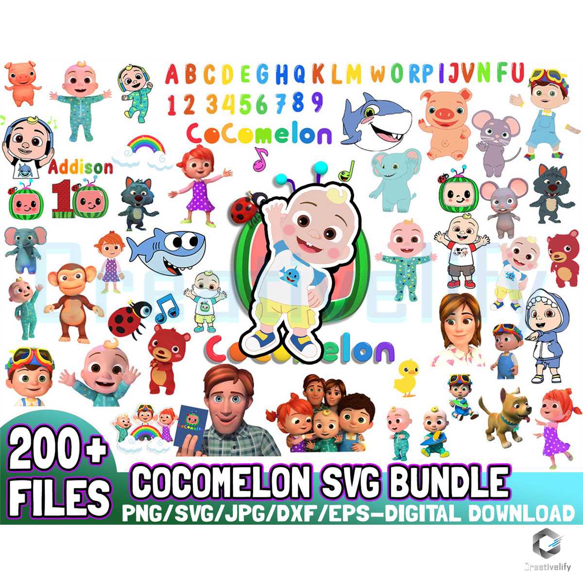 200 Files Cocomelon SVG Bundle CreativeLify