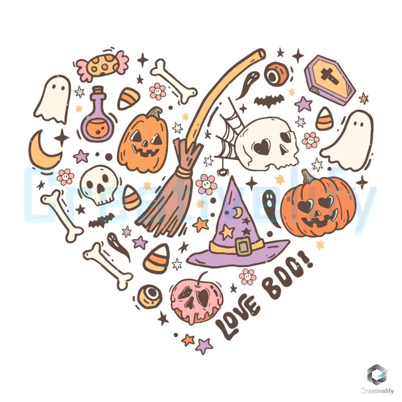 Love Boo Heart Halloween SVG Cricut File