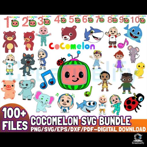 100-files-cocomelon-svg-bundle