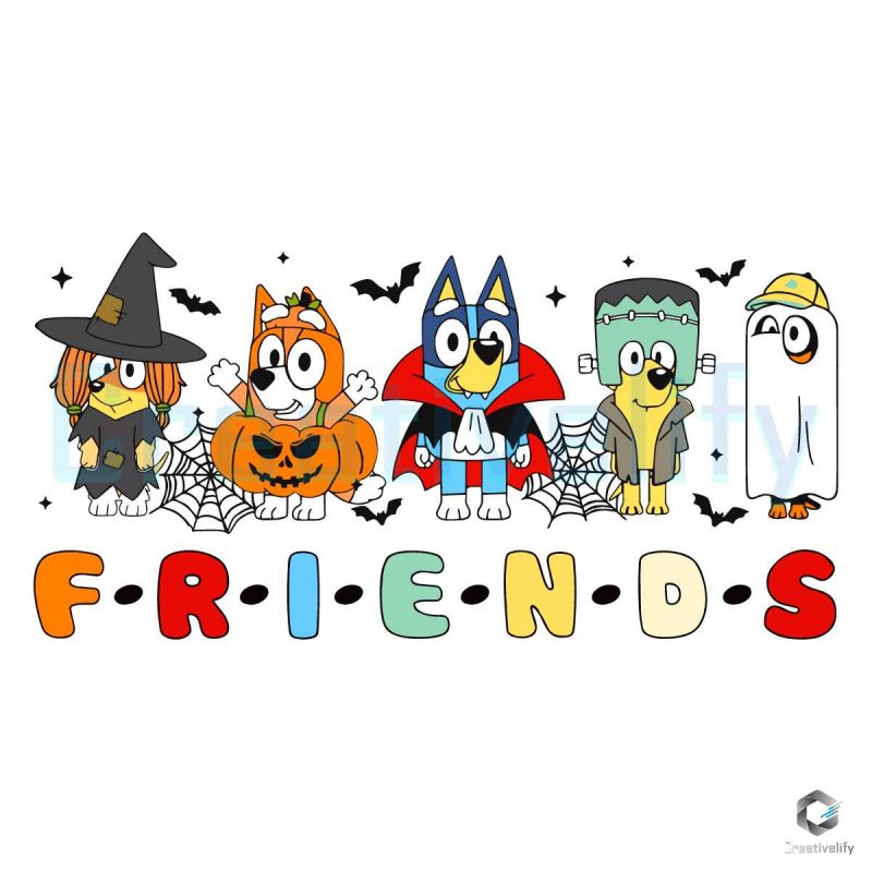 Bluey Bingo Friends Halloween SVG File