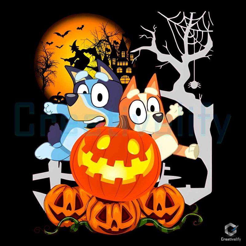 Bluey And Bingo Halloween Party PNG File