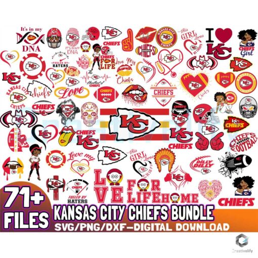 Kansas City Chiefs Team SVG File Bundle