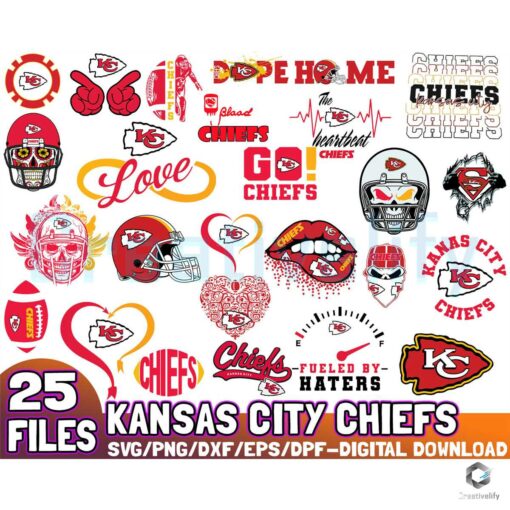 Kansas City Chiefs Football Team SVG Bundle