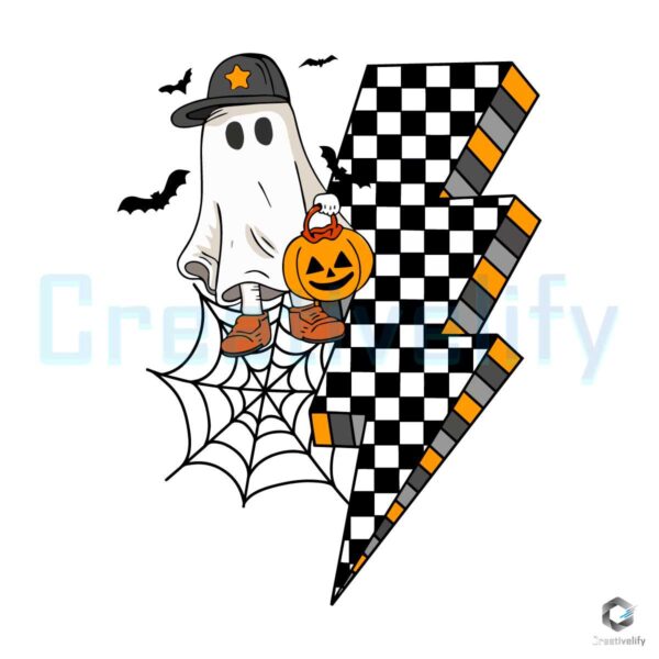 Retro Boy Ghost Pumpkin Vibes SVG Digital