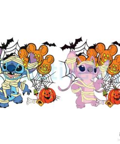 Stitch and Angel Mummy Halloween SVG