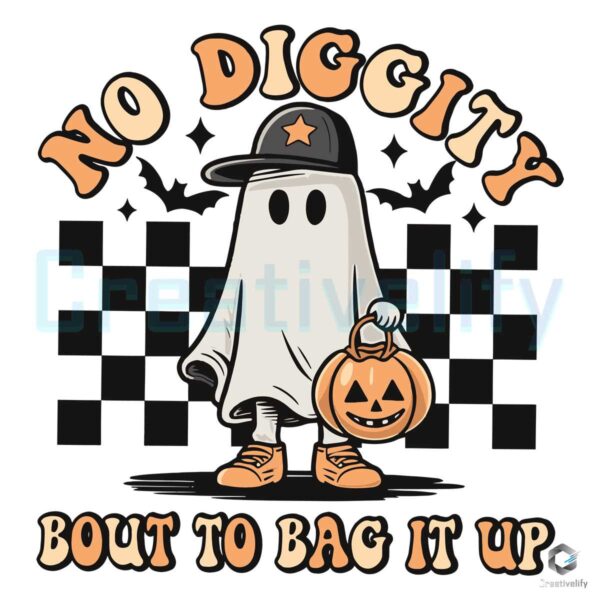 No Diggity Wester Ghost Bout To Bag It Up SVG