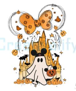 Mickey Ghost Disney Castle Halloween PNG