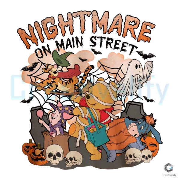 Nightmare On Main Street Pooh Vintage PNG