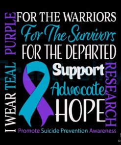 I Wear Teal And Purple Awareness SVG
