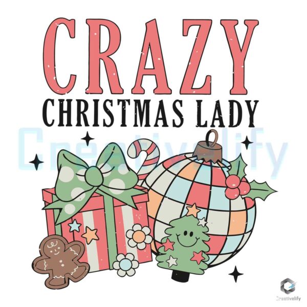 Crazy Christmas Party Lady SVG File Digital