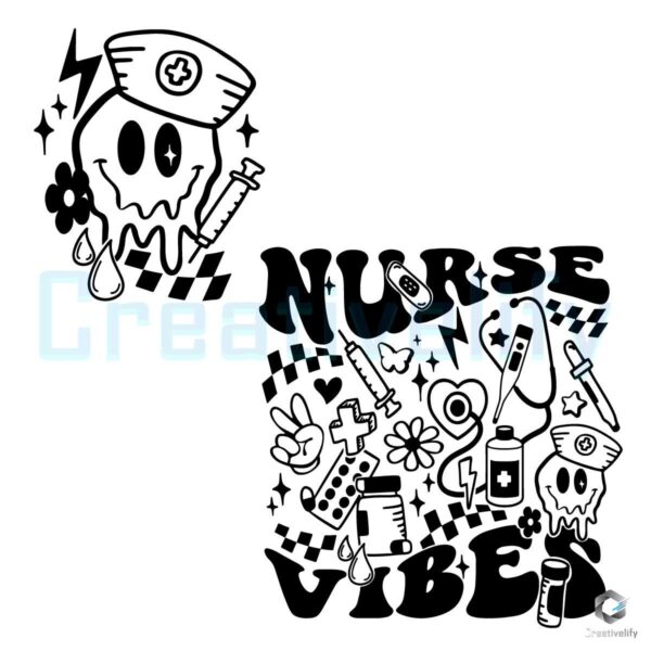 Retro Boho Nurse Vibe Halloween SVG Graphic File