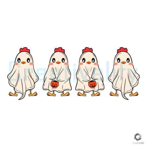 Lovers Chicken Ghost Halloween SVG File