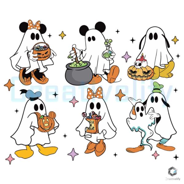 Mickey Friends Ghost Halloween Svg File