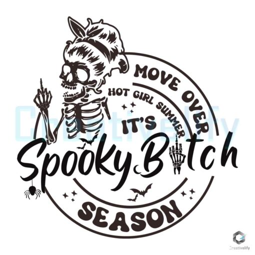 Its Spooky Bitch Season Skeleton SVG File