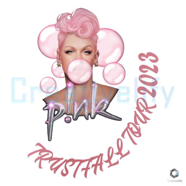 trustfall-tour-2023-pink-singer-bubble-gum-png-download