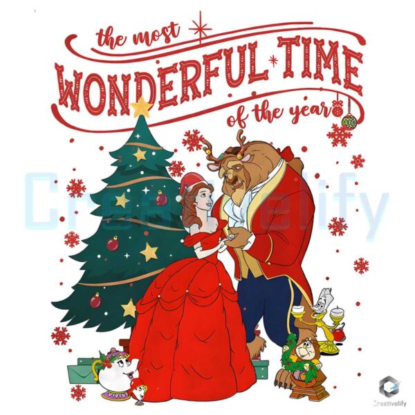 vintage-disney-beauty-and-the-beast-christmas-png