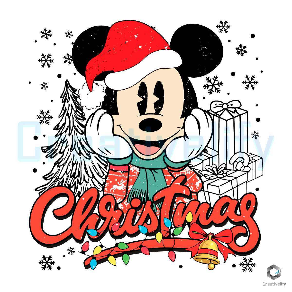 Mickey Christmas SVG Santa Disney Vintage Graphic File - CreativeLify