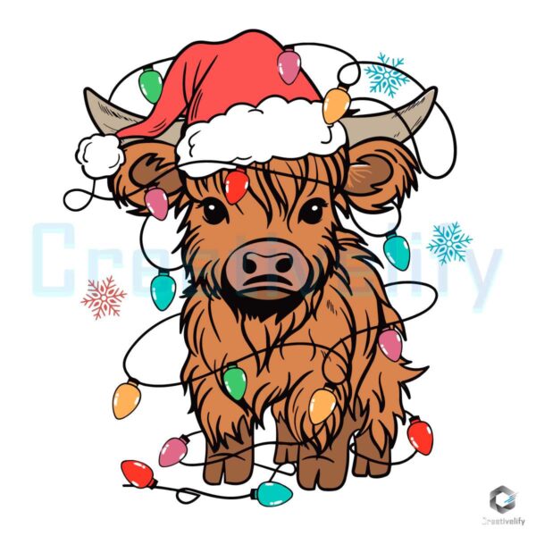 Free Merry Christmas Santa Cow SVG File Digital
