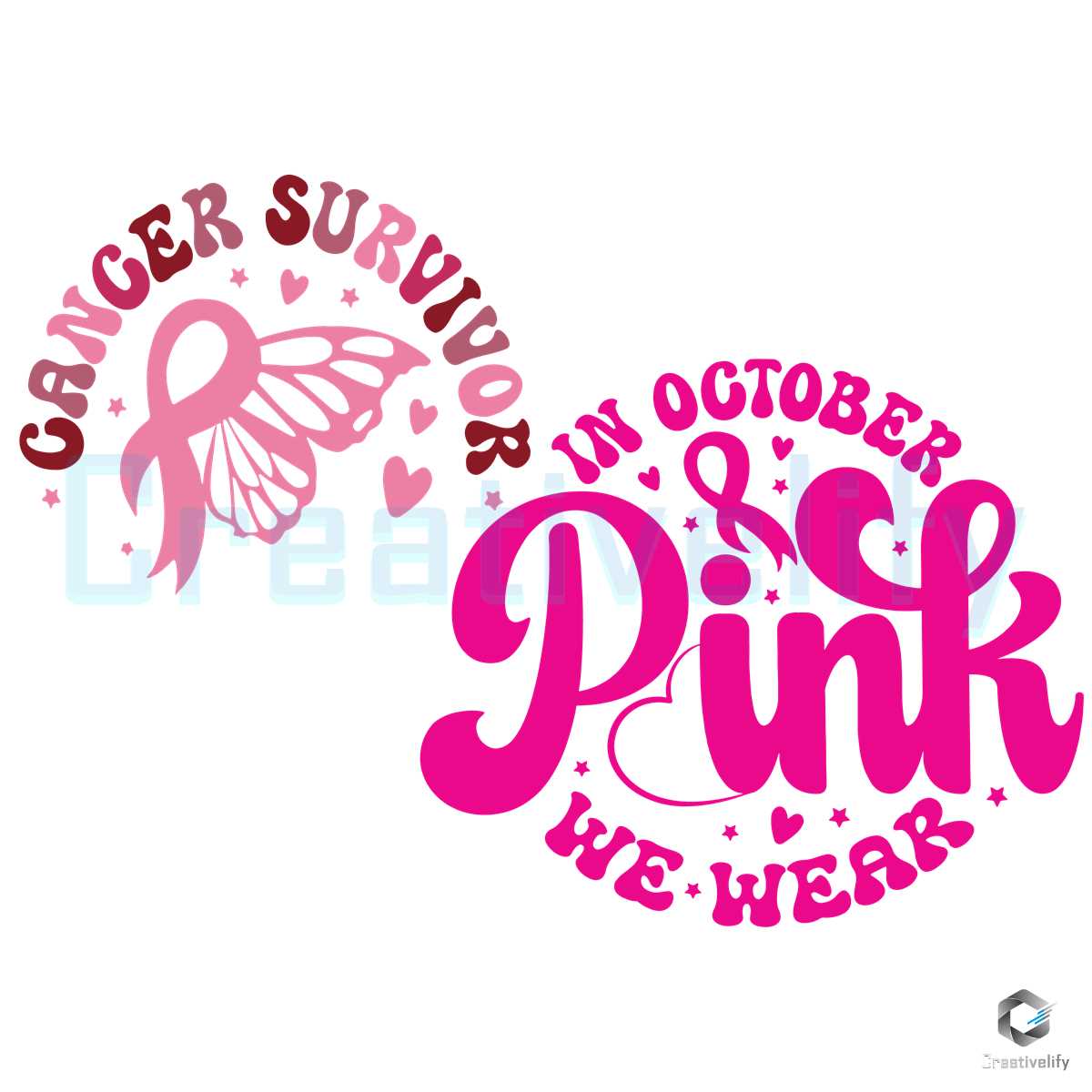 In October We Wear Purple And Pink SVG Breast Cancer Cricut File